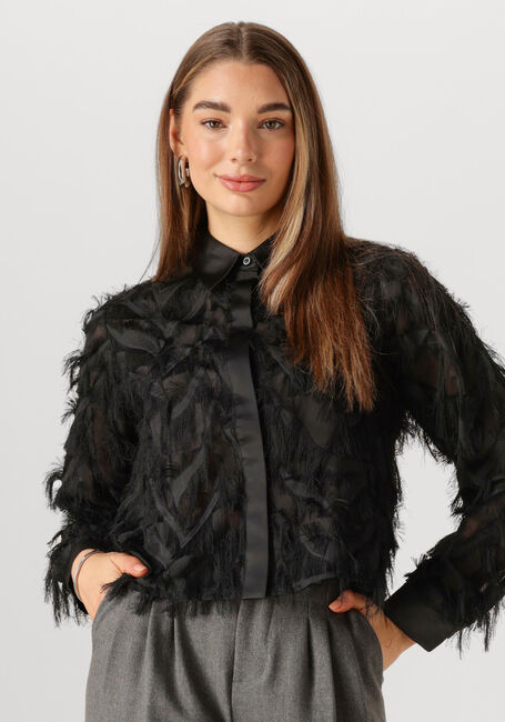 SELECTED FEMME SLFMYLINE LS FLUFFY CROPPED SHIRT Blouses en noir - large