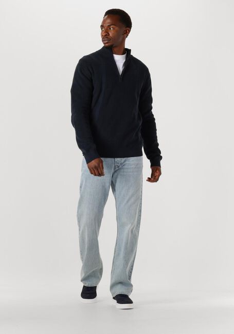 Blauwe G-STAR RAW Trui STRUCTURE HALF ZIP KNIT - large