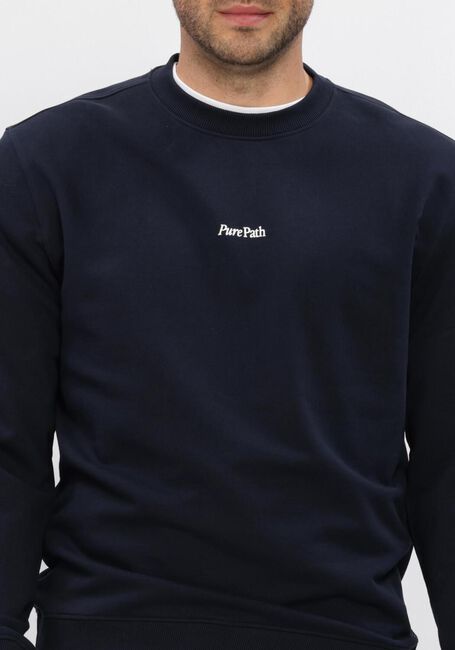 PURE PATH Chandail TRIO OF FLOWERS CREWNECK Bleu fonc&eacute; - large