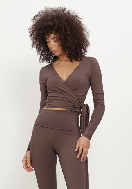 THE LOLA CLUB Haut BRUNA WRAP TOP en marron - large