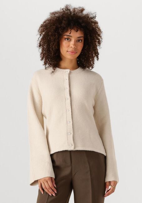 NEO NOIR Gilet MIXIE KNIT CARDIGAN Écru - large