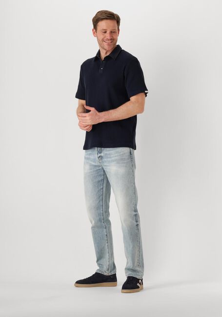 ANERKJENDT Polo AKKIKI WAFFLE POLO TEE Bleu foncé - large