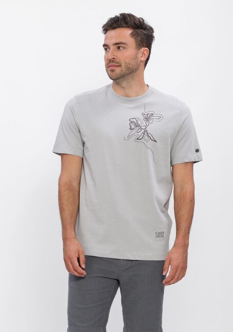 CAST IRON T-shirt SHORT SLEEVE R-NECK REGULAR FIT SINGLE JERSEY Gris clair - large