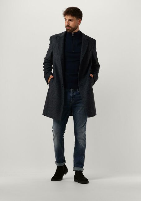 PS PAUL SMITH Pull MENS SWEATER ZIP NECK ZEB BAD Bleu foncé - large