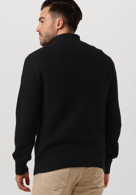 SELECTED HOMME Pull SLHTHIM LS KNIT STRUCTURE HALF ZIP en noir - large