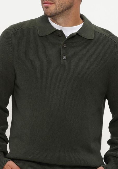 JC RAGS Pull POLO LONG SLEEVE EWALD Vert fonc&eacute; - large