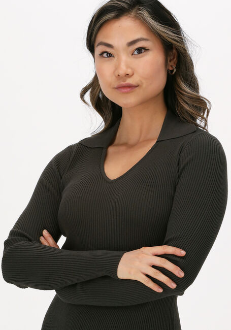 MSCH COPENHAGEN Robe midi AGGIE HARIKE V NECK DRESS Vert fonc&eacute; - large