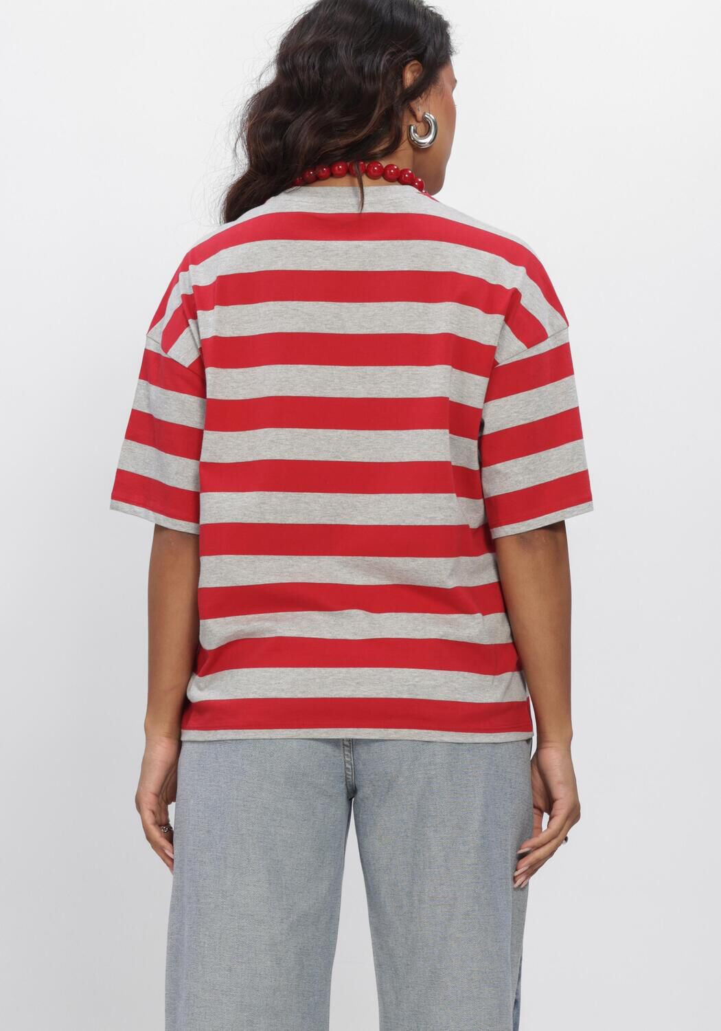 ALIX THE LABEL STRIPE T SHIRT Hauts & T-shirts en rouge - large