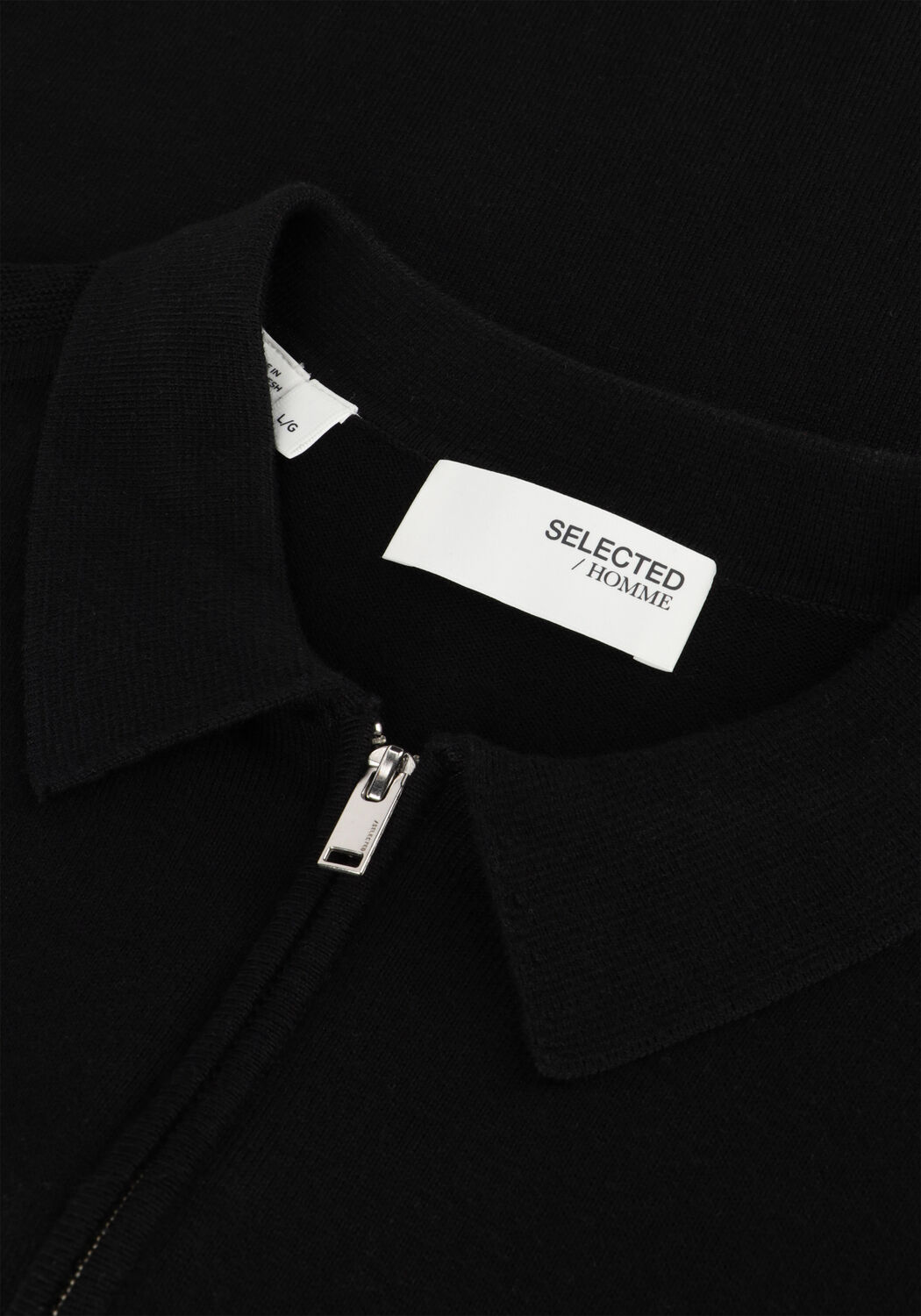 Zwarte SELECTED MEN Polo SLHBERG LS HALF ZIP POLO - large