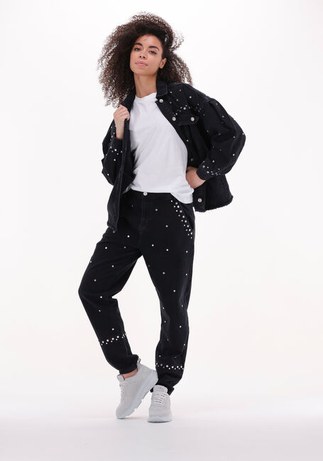 Zwarte ALIX THE LABEL Straight leg jeans LADIES WOVEN STUDDED JEANS - large
