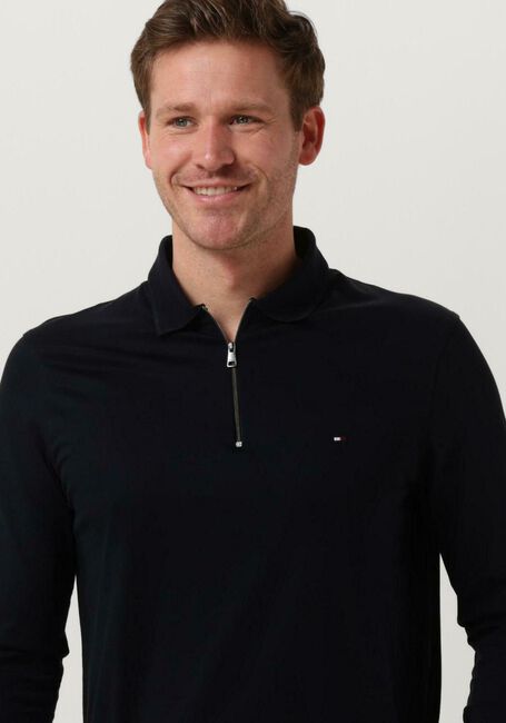 TOMMY HILFIGER Pull ZIP DRESS CASUAL SLIM LS POLO Bleu foncé - large