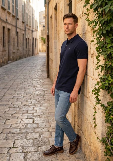 TOMMY JEANS Polo TJM SLIM PLACKET POLO EXT Bleu fonc&eacute; - large