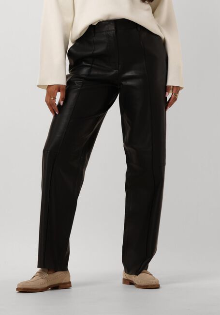 Zwarte SELECTED FEMME Broeken/jumpsuits SLFANNEMAI MW LEATHER PANT - large