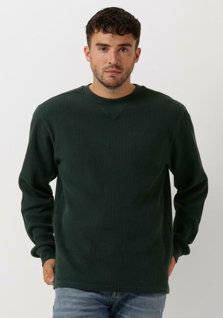COLOURFUL REBEL Chandail UNI WAFFLE SLIT SWEAT Vert fonc&eacute; - large