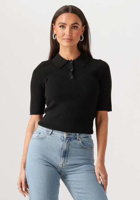 Zwarte SELECTED FEMME Top SLFHELEN 2/4 KNIT COLLAR - large