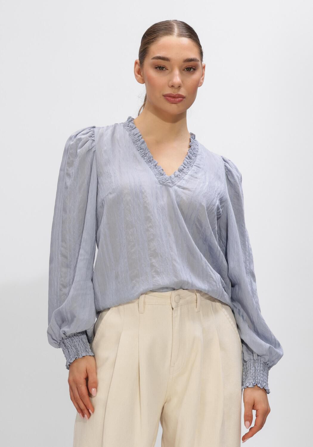 CO'COUTURE KESI V-BLOUSE Blouses en bleu - large