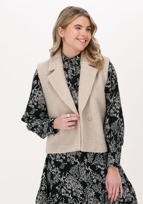JUST FEMALE Gilet BOX VEST en beige - large