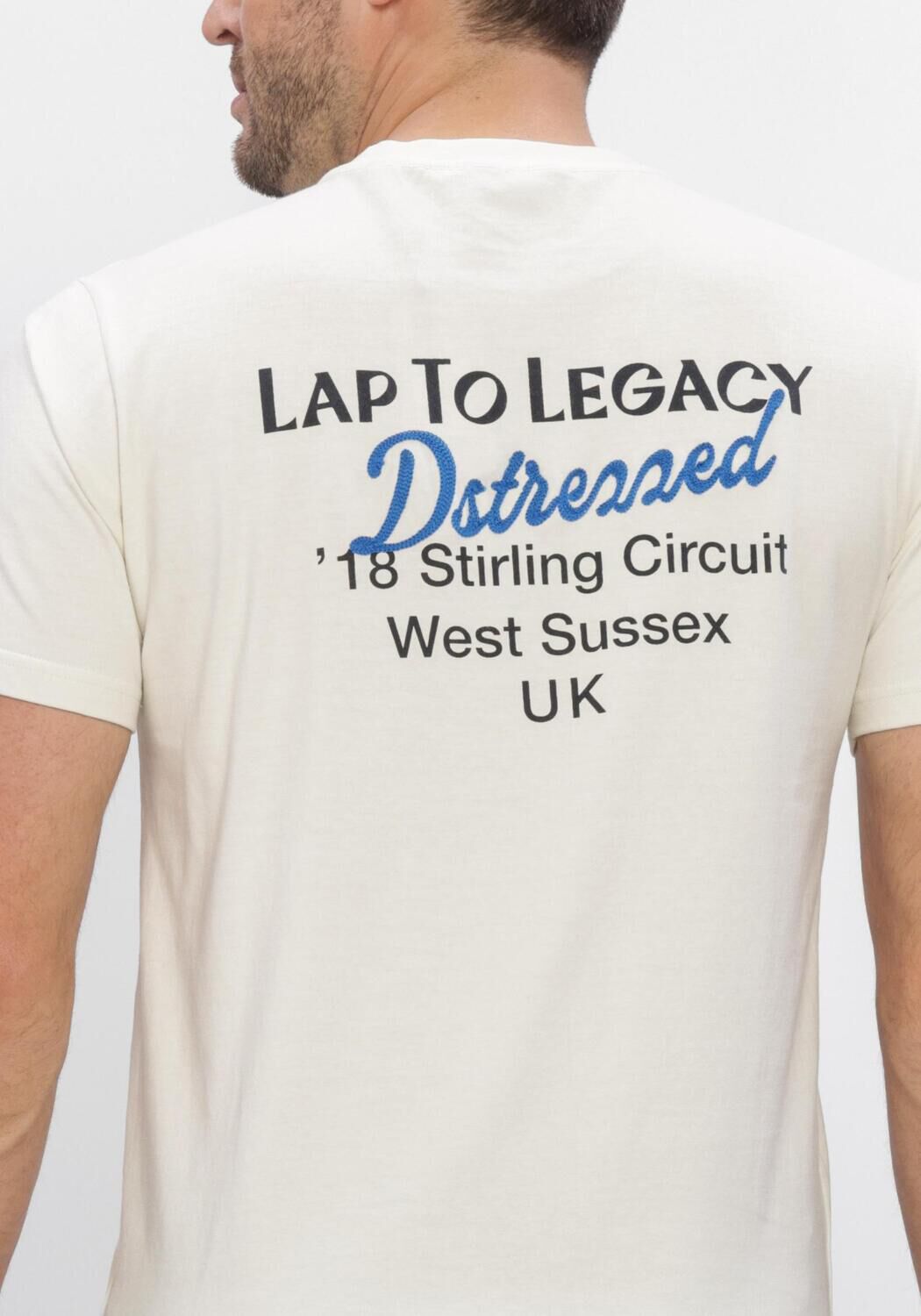 Ecru DSTREZZED T-shirt NICKOLAS TEE - large