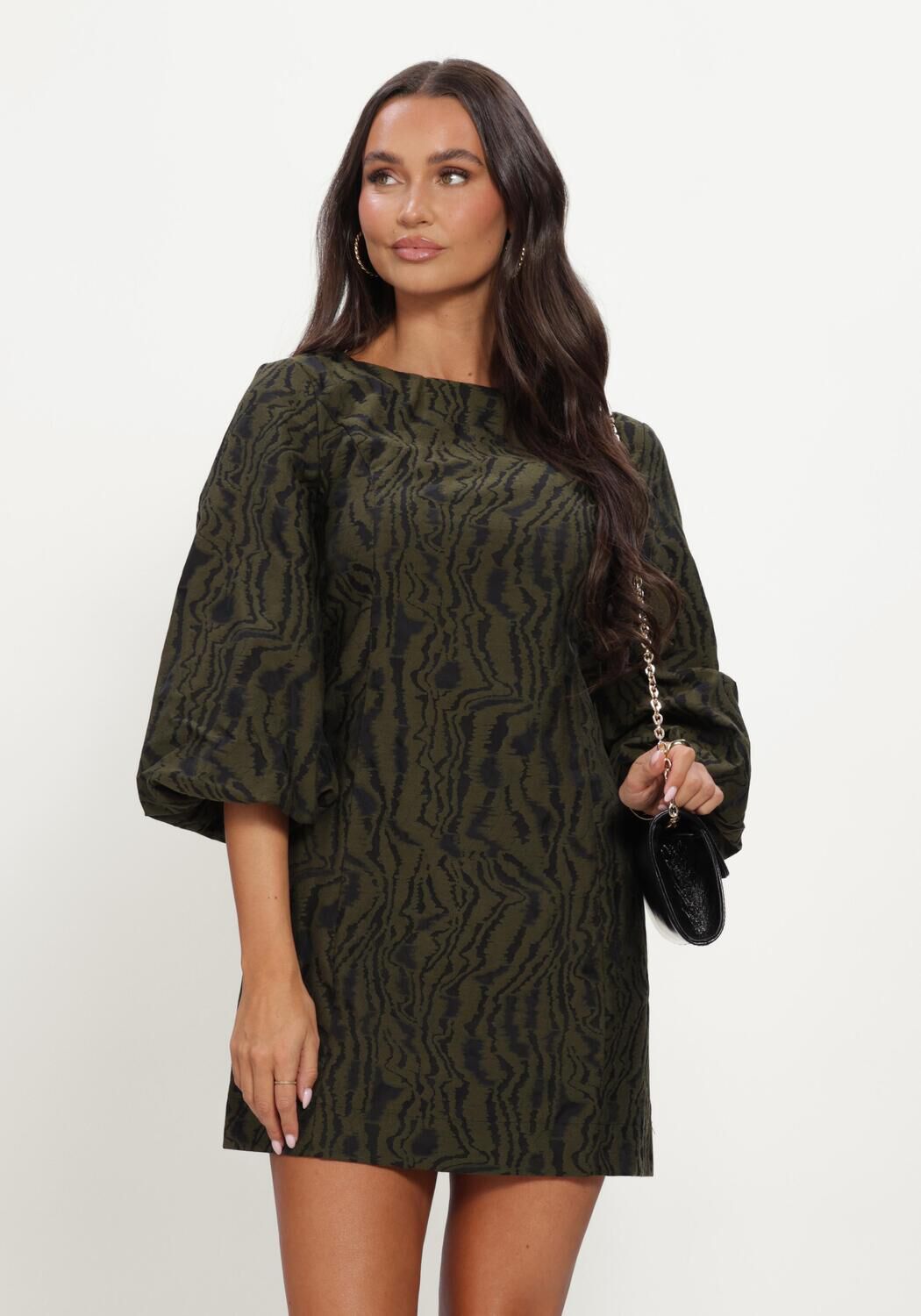 Y.A.S. Mini robe YASOLIVINE 3/4 DRESS en vert - large