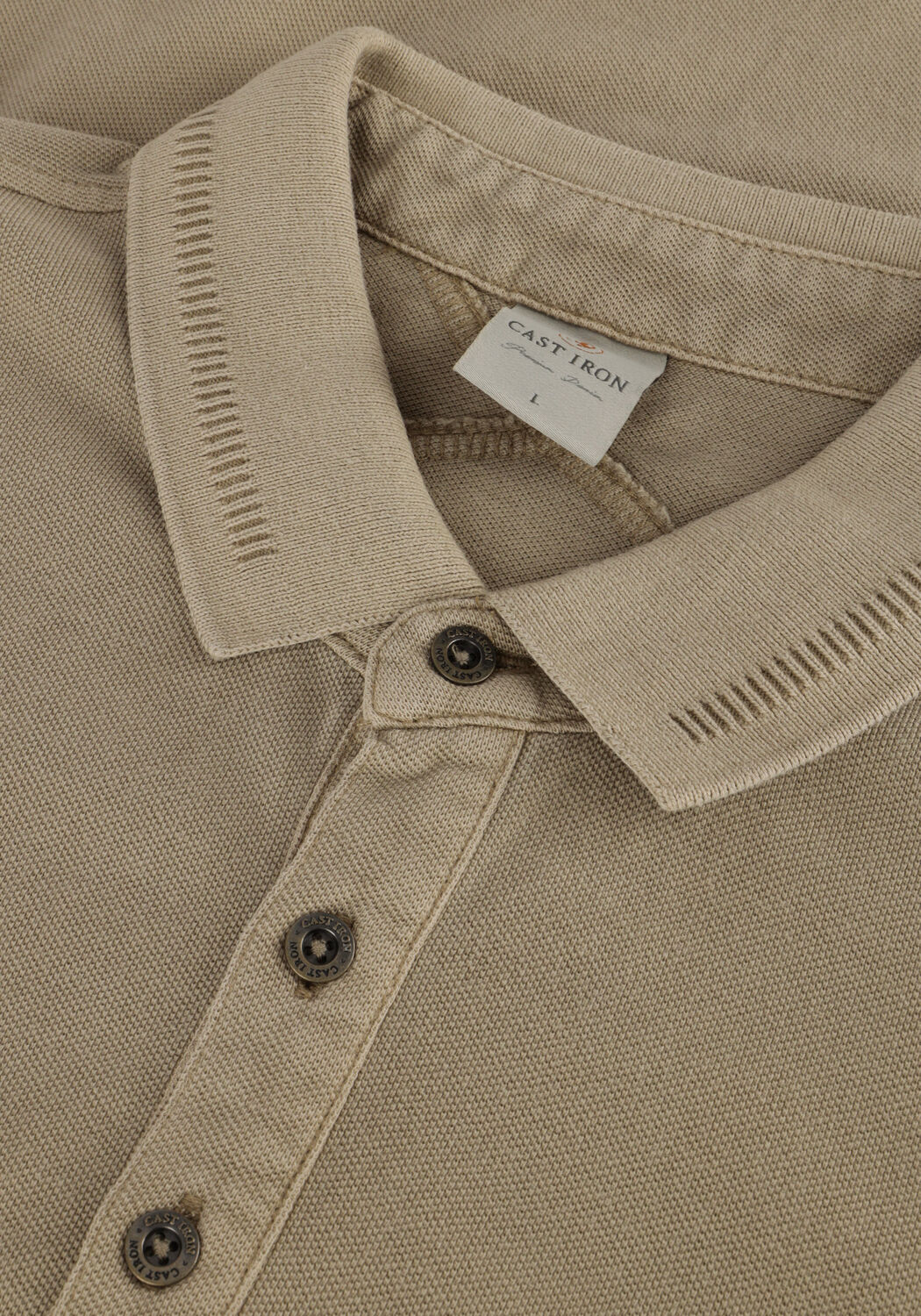 CAST IRON Polo SHORT SLEEVE POLO PIQUE GARMENT DYED en beige - large