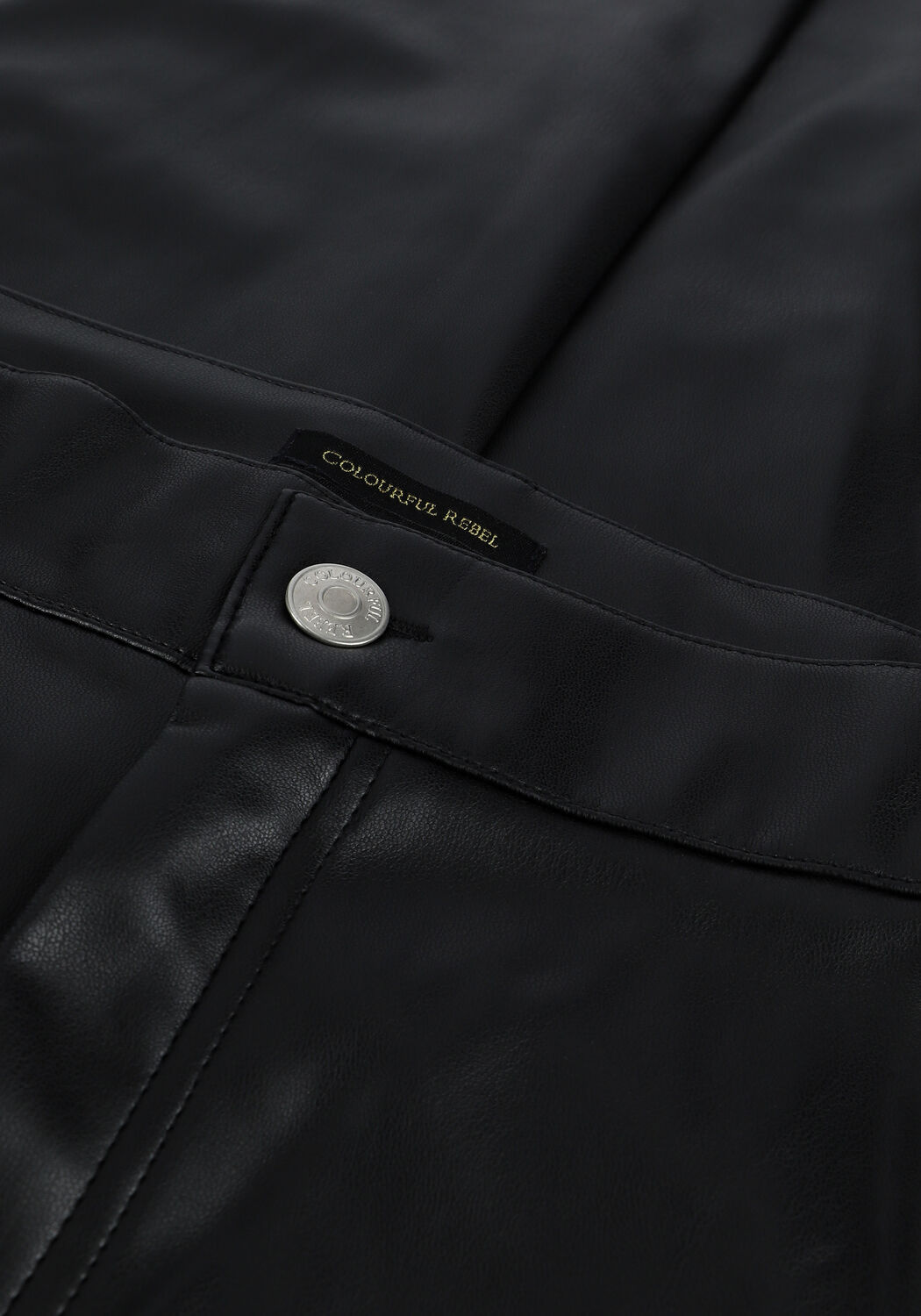 Zwarte COLOURFUL REBEL Pantalon CHLOE FAKE LEATHER STAR PANTS - large