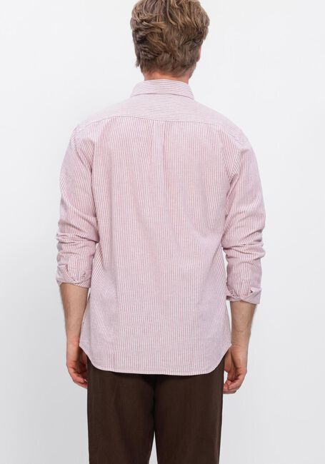 LES DEUX Chemise d&eacute;contract&eacute; KONRAD STRIPE COTTON LINEN SHIRT en rose - large
