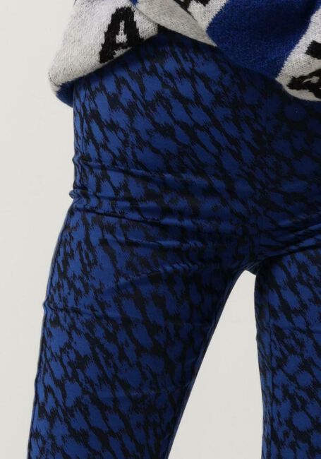 ALIX THE LABEL Pantalon évasé LADIES WOVEN SKETCHY ANIMAL FLARED PANTS en bleu - large