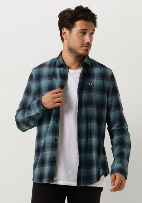 PME LEGEND Chemise décontracté LONG SLEEVE SHIRT CTN TWILL CHECK Bleu clair - large