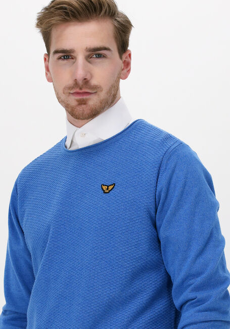 Blauwe PME LEGEND Trui R-NECK COTTON MOULINE - large