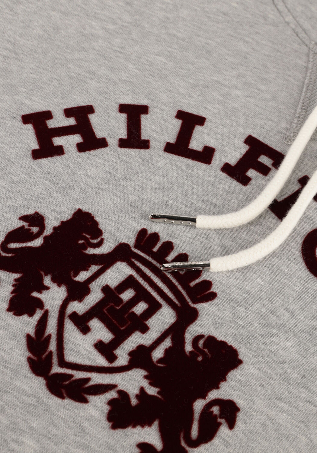 Lichtgrijze TOMMY HILFIGER Sweater REG VARSITY FLOCK HOODIE - large