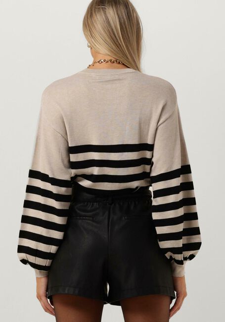 MINUS Pull PERLA STRIPED KNIT PULLOVER en beige - large