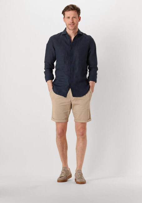 Donkerblauwe PROFUOMO Klassiek overhemd SHIRT X-CUTAWAY LINEN - large