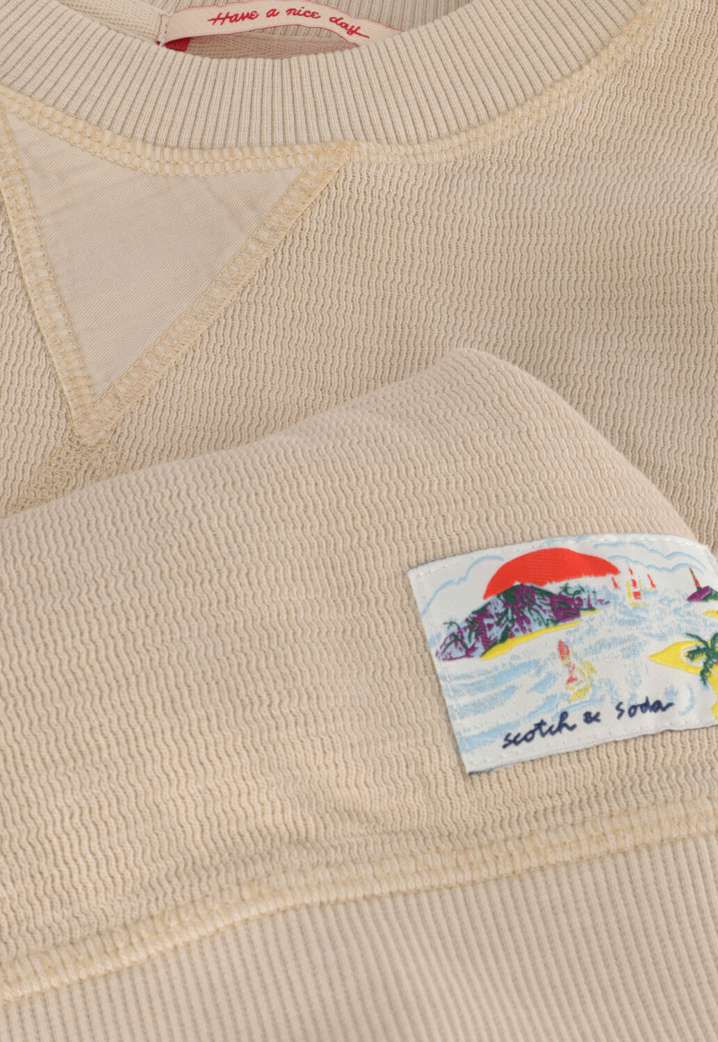 Beige SCOTCH & SODA Sweater GARMENT-DYED STRUCTURED SWEATSHIRT - large