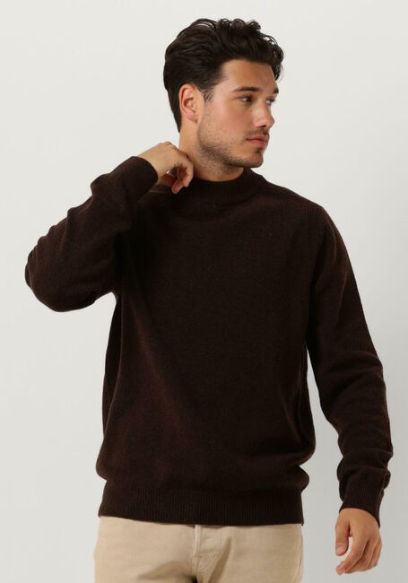 ANERKJENDT Pull AKRICO LAMBSWOOL KNIT en marron - large