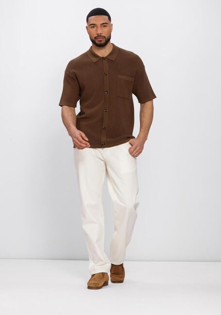 ANERKJENDT Polo AKVILHELM NEEDLE RIB SS KNIT en marron - large