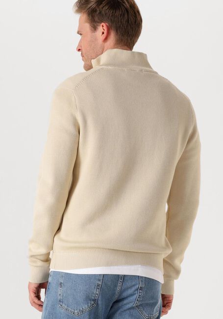 Beige SELECTED MEN Trui SLHDANE LS KNIT STRUCTURE HALF ZIP NOOS - large
