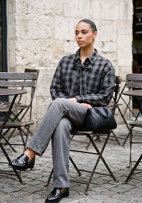 SIMPLE WV-PL-VISCO-CHECK-26-3 Blouses en noir - large