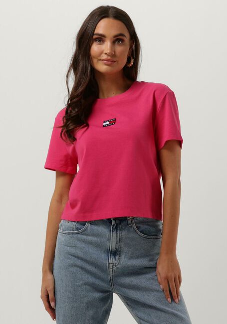 TOMMY JEANS T-shirt TJW TOMMY CENTER BADGE TEE en rose - large