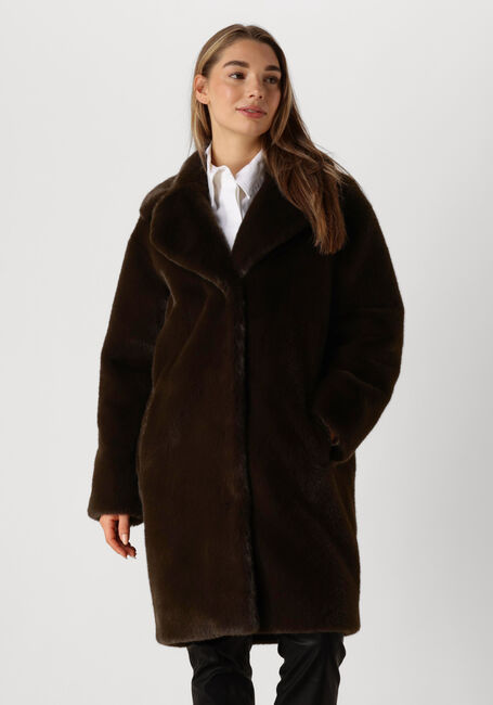STAND STUDIO Manteau en fausse fourrure CAMILLE COCOON COAT en marron - large