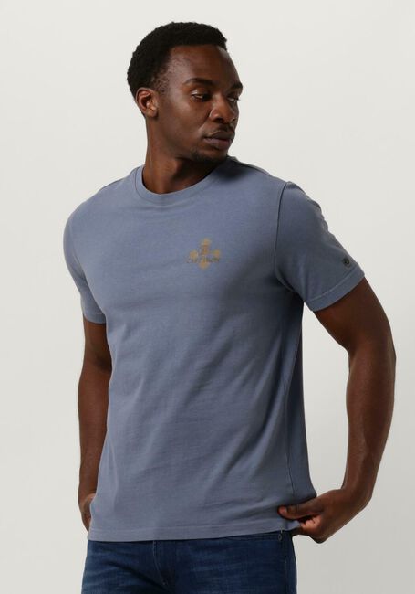 Blauwe CAST IRON T-shirt SHORT SLEEVE R-NECK REGULAR FIT COTTON - large