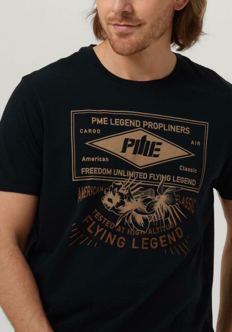 Blauwe PME LEGEND T-shirt SHORT SLEEVE R-NECK SINGLE JERSEY LW PLAY - large