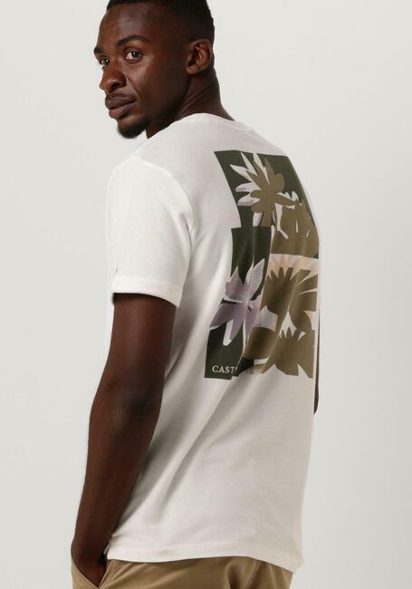 Gebroken wit CAST IRON T-shirt SHORT SLEEVE R-NECK REGULAR FIT COTTON TWILL - large