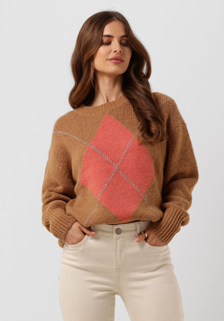 MOS MOSH Pull ZOOM DIAMOND KNIT en camel - large