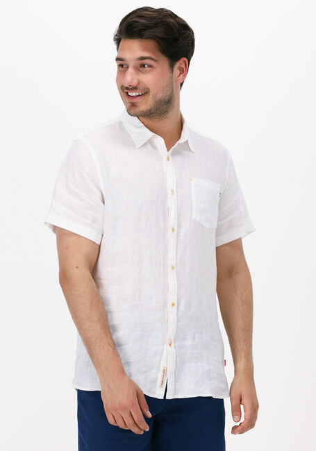 SCOTCH & SODA Chemise décontracté REGULAR FIT GARMENT-DYED LINEN SHORTSLEEVE SHIRT en blanc - large