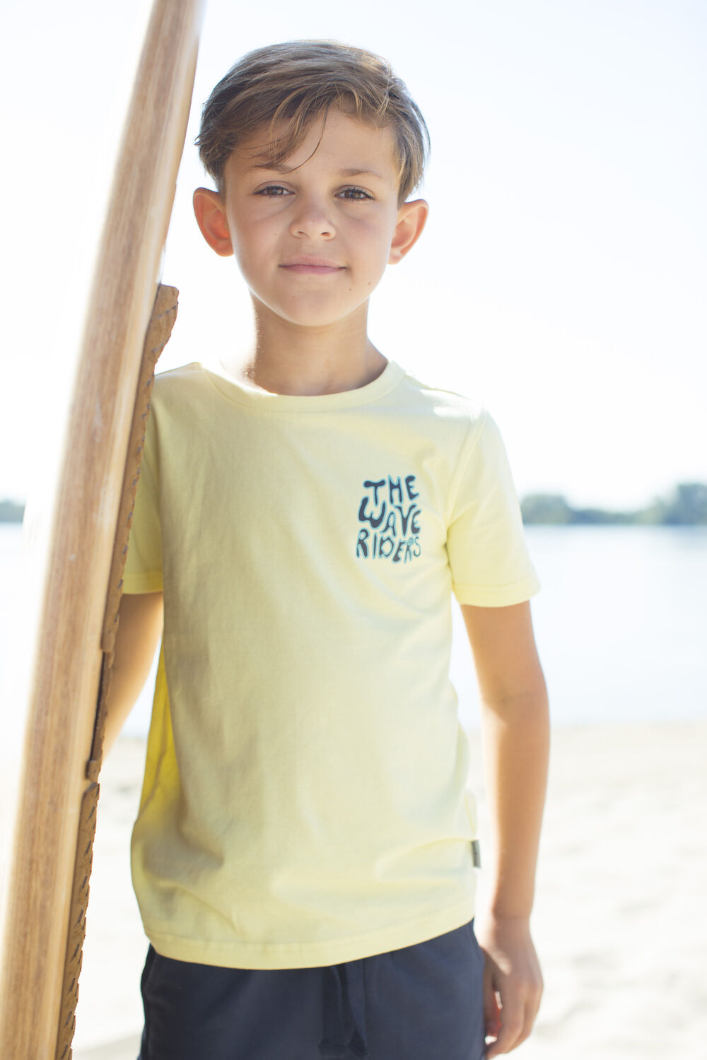 MOODSTREET T-shirt T-SHIRT WITH CHEST AND BACK PRINT en jaune - large