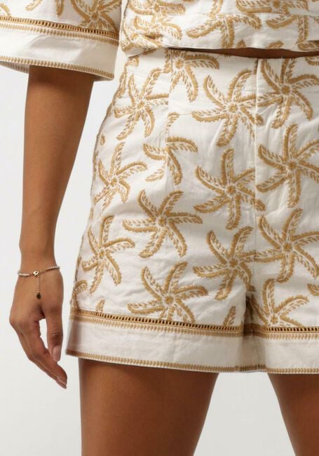 SCOTCH & SODA STARFISH EMBROIDERED HIGH-RISE LINEN SHORT Pantalons en beige - large