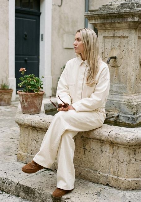 KNIT-TED Pantalon large TWIGGY &Eacute;cru - large