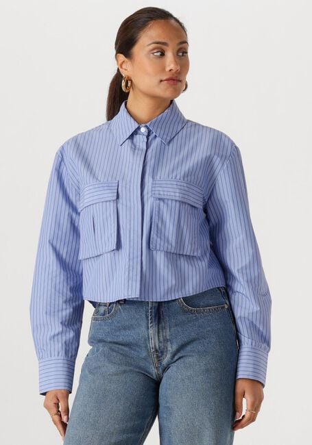 Blauwe WITHBLACK  WBLLEMON LS CROPPED SHIRT - large