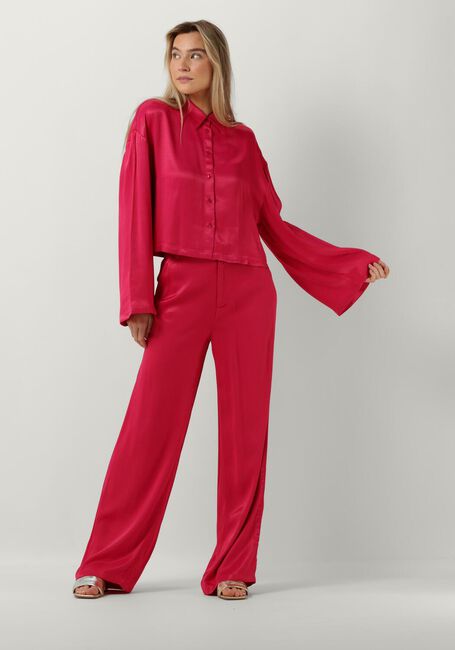ALIX THE LABEL Pantalon large LADIES WOVEN SATIN PANTS en rose - large