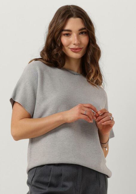Lichtgrijze KNIT-TED Trui EVA - large